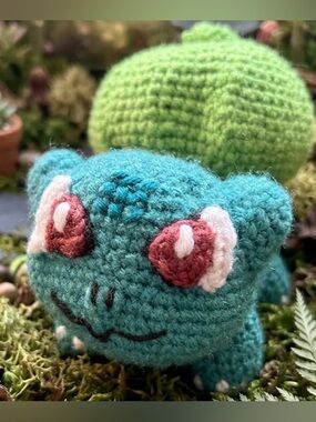 Handmade crocheted Bulbasaur Plushie Character